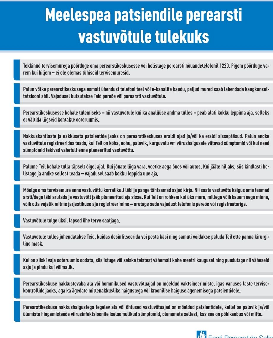 Meelespea vastuvõtule tulekuks